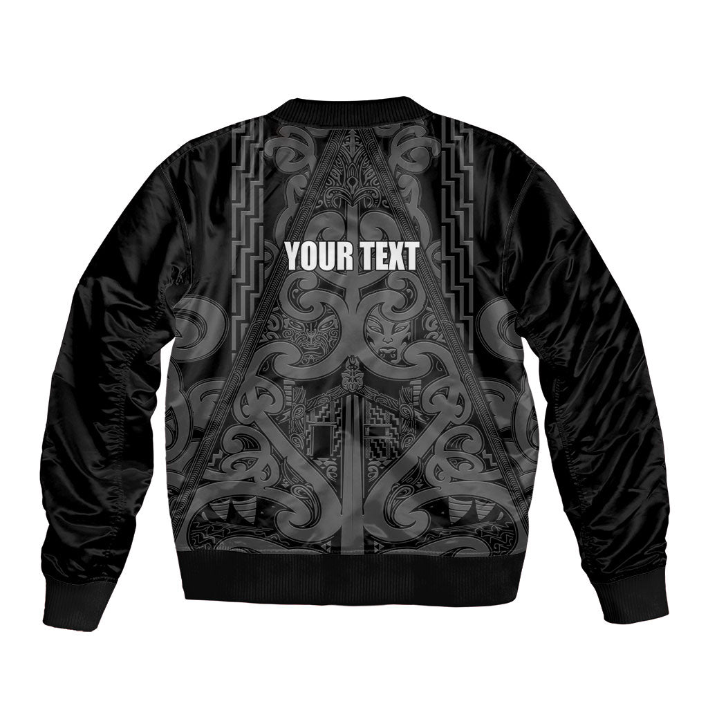 Maori Language Week Personalised Bomber Jacket Kia Mau Ki To Ukaipo Grey Color LT14 - Polynesian Pride