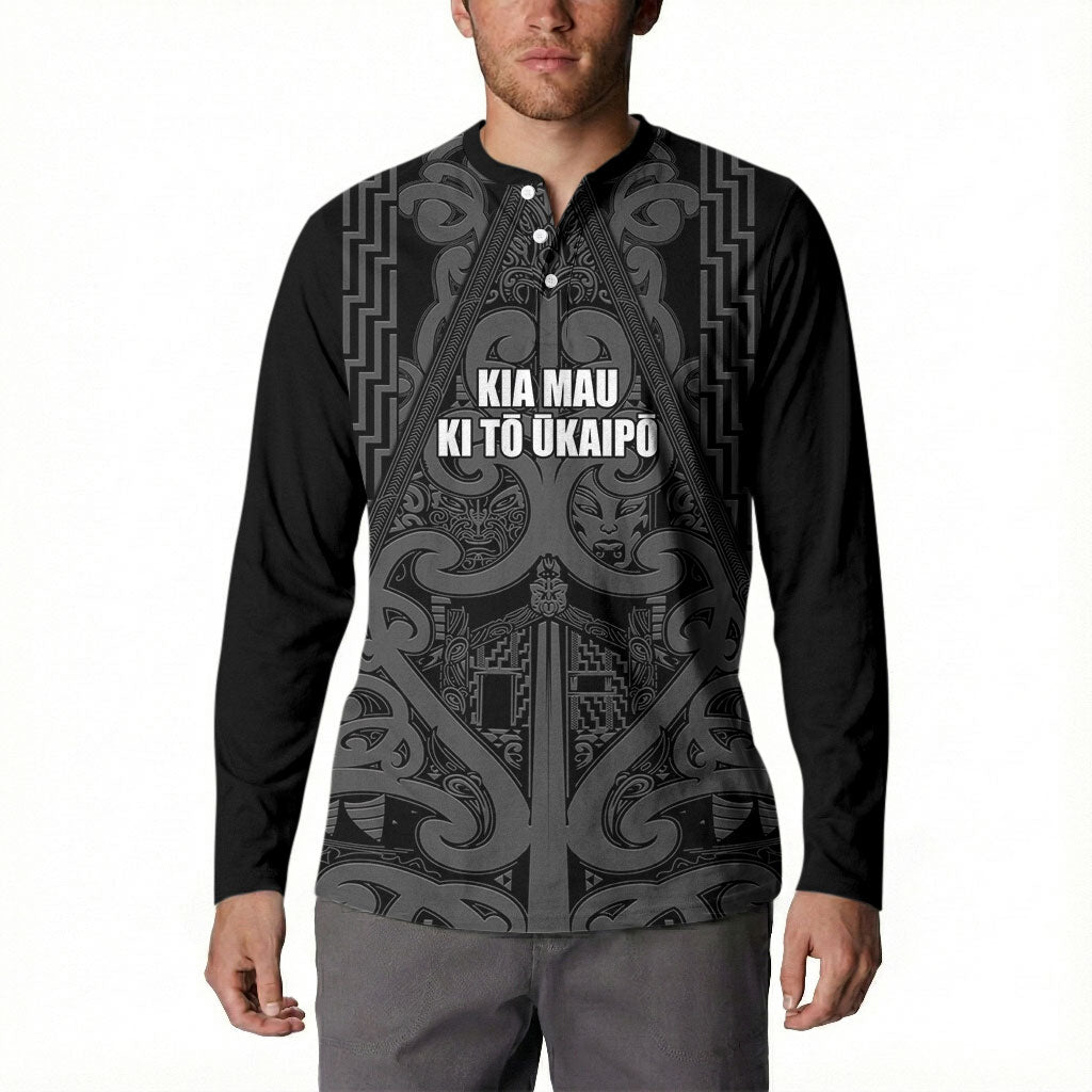 Maori Language Week Personalised Button Sweatshirt Kia Mau Ki To Ukaipo Grey Color LT14 - Polynesian Pride