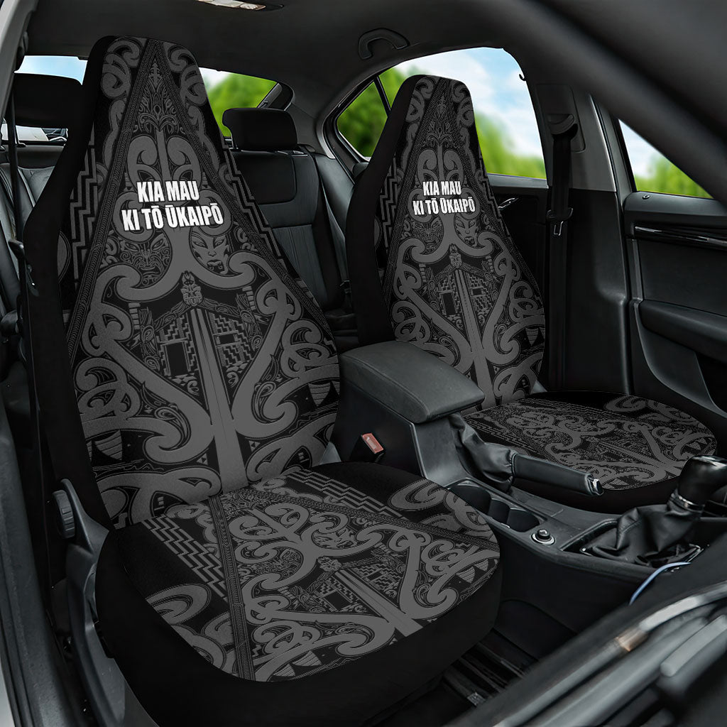 Maori Language Week Car Seat Cover Kia Mau Ki To Ukaipo Grey Color LT14 One Size Grey - Polynesian Pride