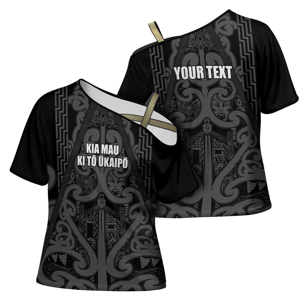 Maori Language Week Personalised Cross Shoulder Shirt Kia Mau Ki To Ukaipo Grey Color LT14 - Polynesian Pride