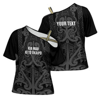 Maori Language Week Personalised Cross Shoulder Shirt Kia Mau Ki To Ukaipo Grey Color LT14 - Polynesian Pride