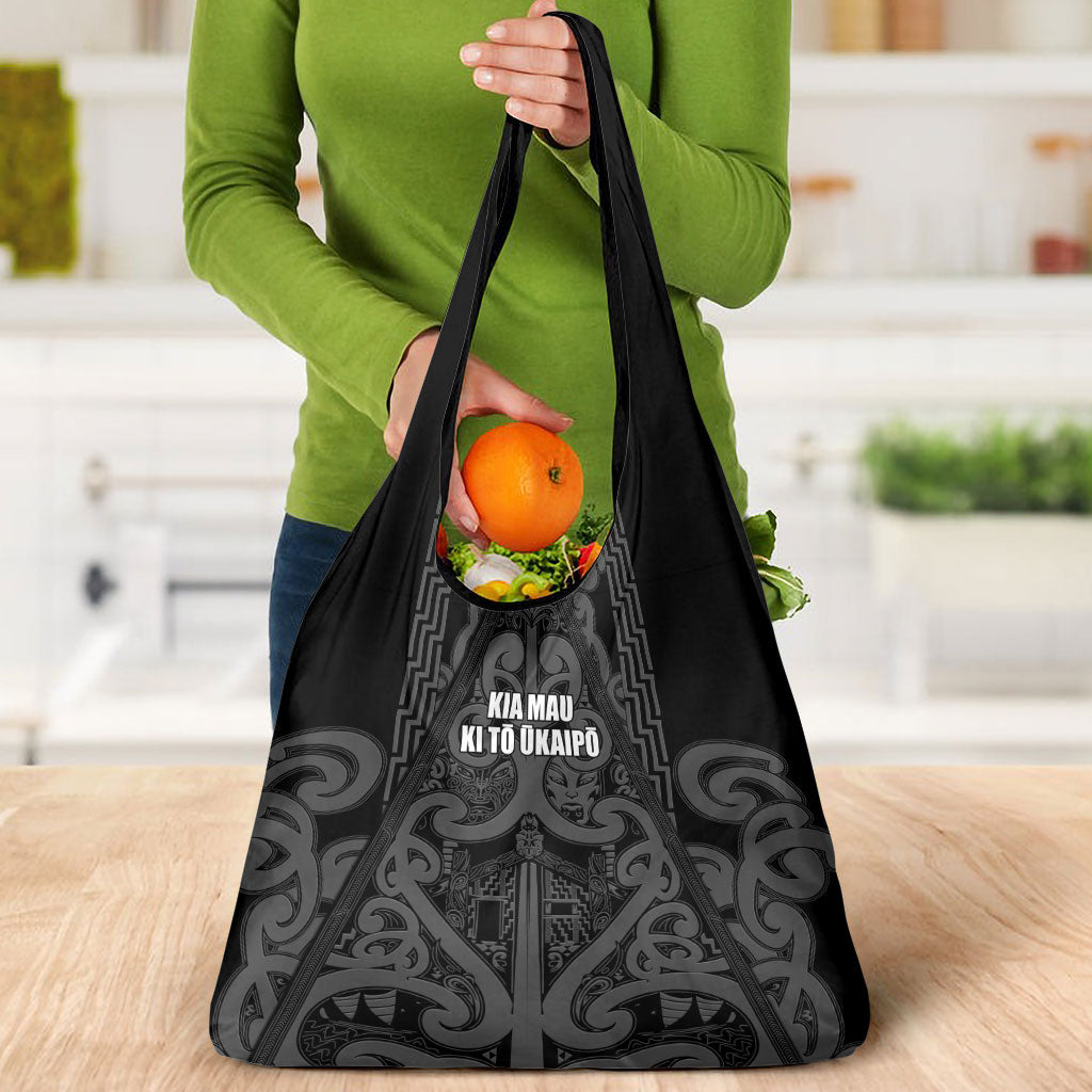 Maori Language Week Grocery Bag Kia Mau Ki To Ukaipo Grey Color LT14 - Polynesian Pride