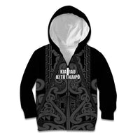 Maori Language Week Personalised Kid Hoodie Kia Mau Ki To Ukaipo Grey Color LT14 Zip Hoodie Grey - Polynesian Pride
