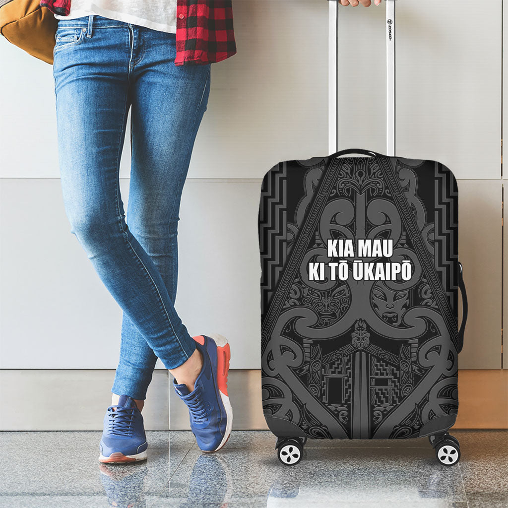 Maori Language Week Luggage Cover Kia Mau Ki To Ukaipo Grey Color LT14 - Polynesian Pride