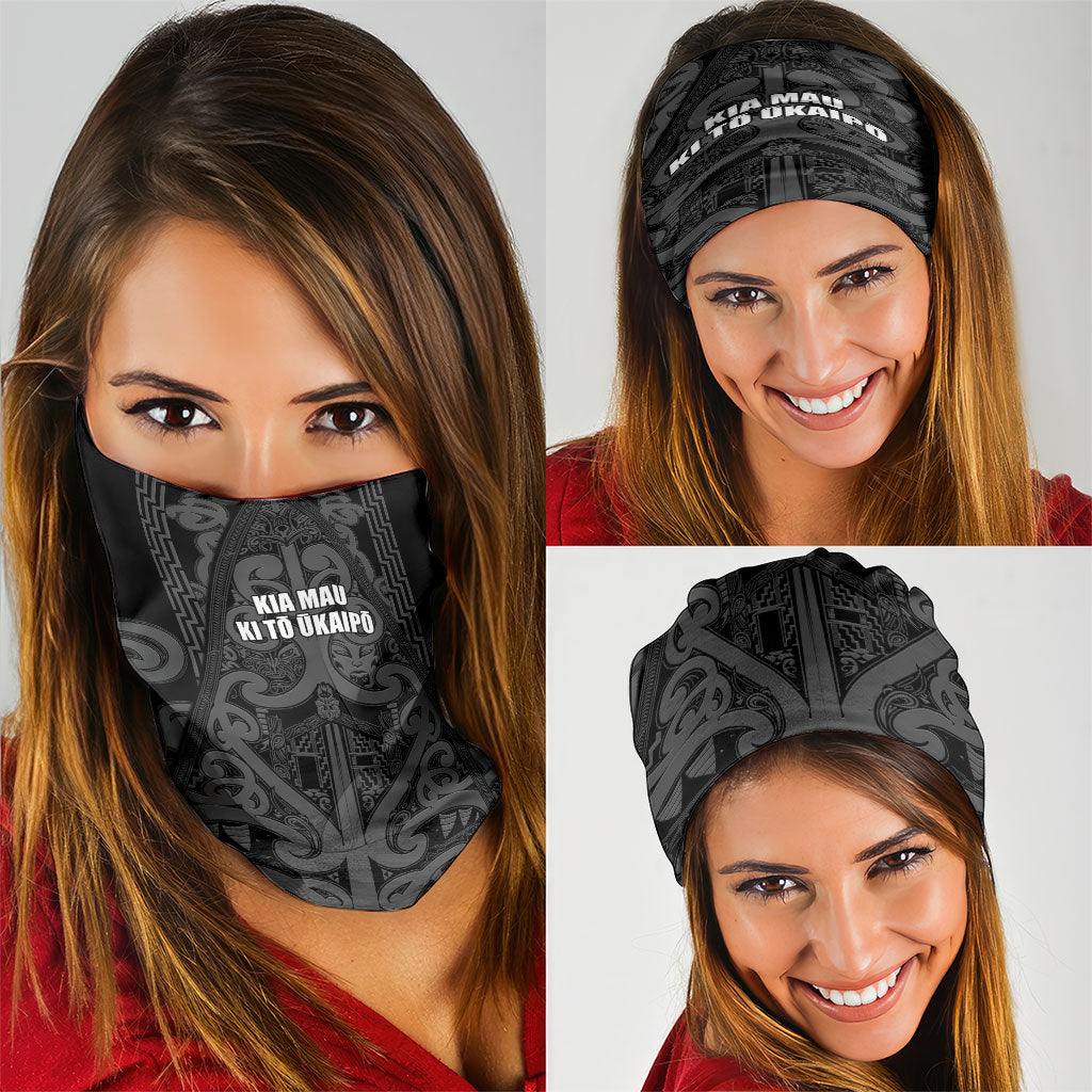 Maori Language Week Neck Gaiter Kia Mau Ki To Ukaipo Grey Color LT14 - Polynesian Pride