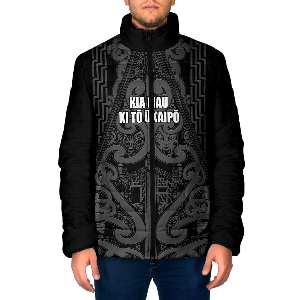 Maori Language Week Personalised Padded Jacket Kia Mau Ki To Ukaipo Grey Color LT14 Men Grey - Polynesian Pride