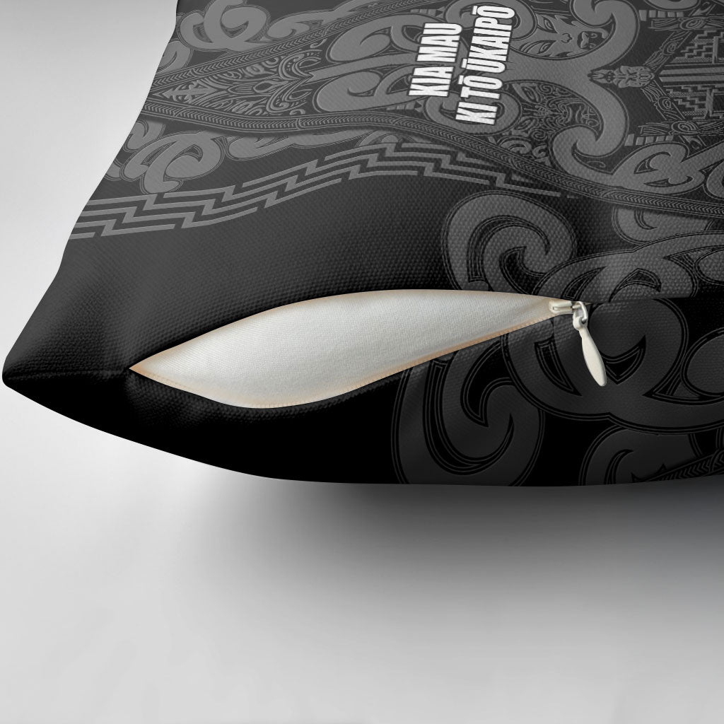 Maori Language Week Pillow Cover Kia Mau Ki To Ukaipo Grey Color LT14 - Polynesian Pride