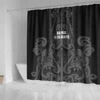 Maori Language Week Shower Curtain Kia Mau Ki To Ukaipo Grey Color LT14 - Polynesian Pride