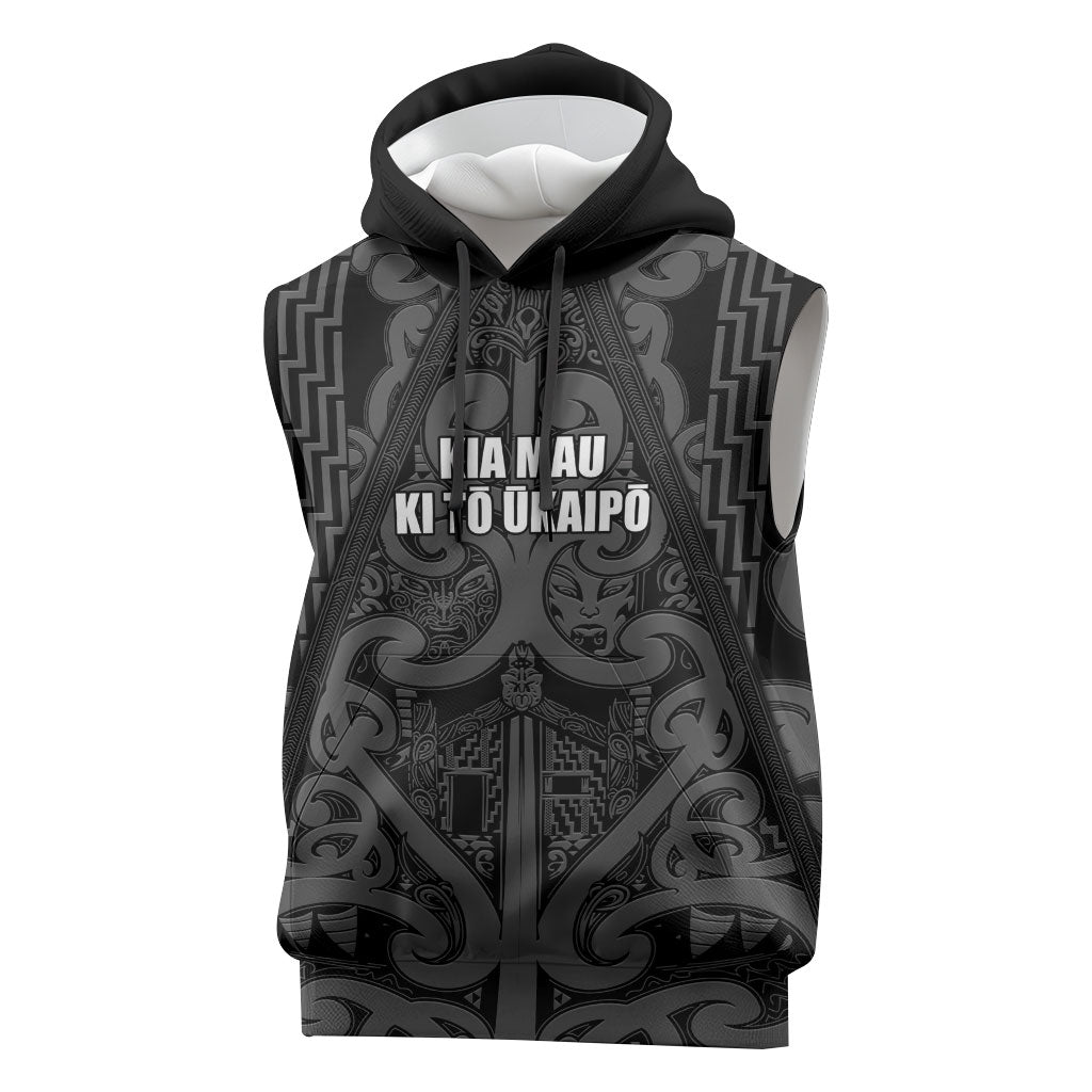 Maori Language Week Personalised Sleeveless Hoodie Kia Mau Ki To Ukaipo Grey Color LT14 Grey - Polynesian Pride
