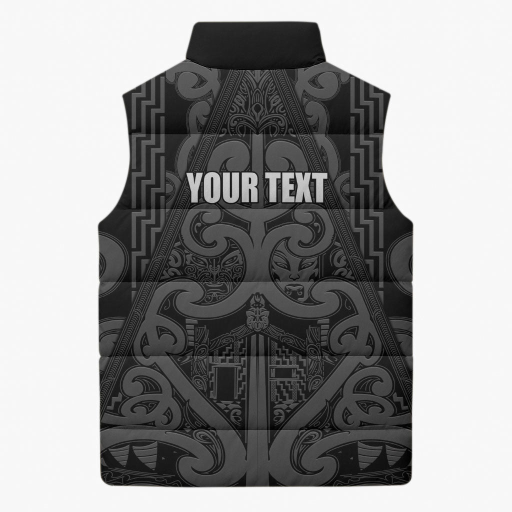 Maori Language Week Personalised Sleeveless Puffer Jacket Kia Mau Ki To Ukaipo Grey Color LT14 - Polynesian Pride