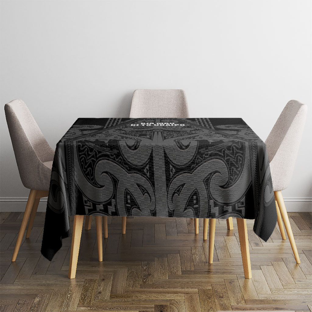 Maori Language Week Tablecloth Kia Mau Ki To Ukaipo Grey Color LT14 - Polynesian Pride