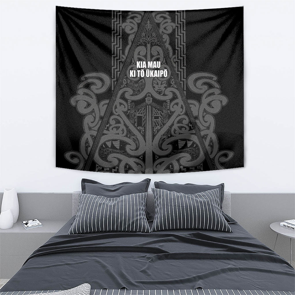 Maori Language Week Tapestry Kia Mau Ki To Ukaipo Grey Color LT14 - Polynesian Pride