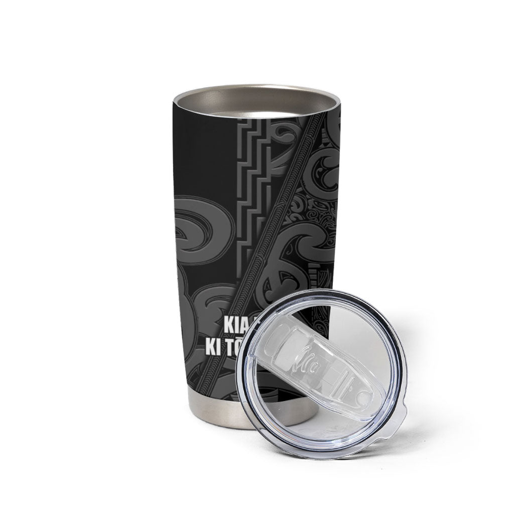 Maori Language Week Personalised Tumbler Cup Kia Mau Ki To Ukaipo Grey Color LT14 - Polynesian Pride