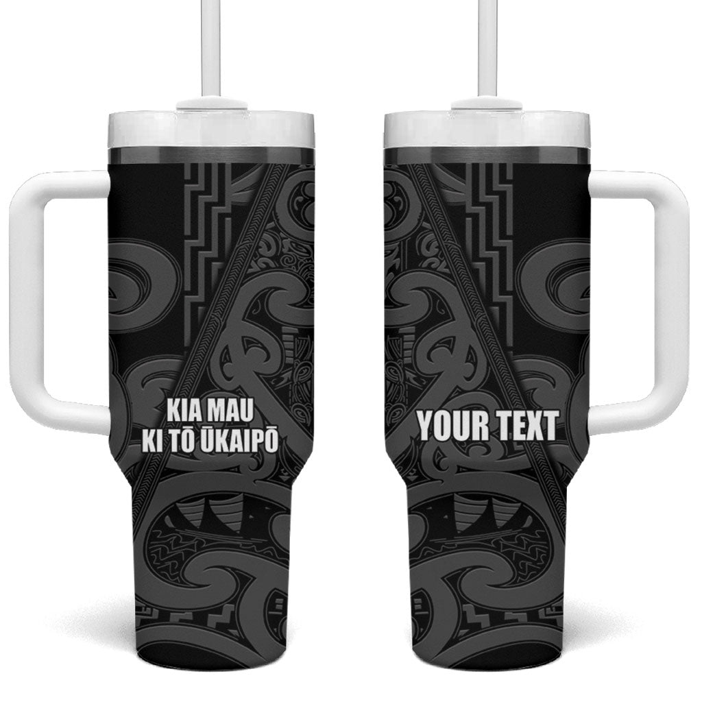 Maori Language Week Personalised Tumbler With Handle Kia Mau Ki To Ukaipo Grey Color LT14 One Size: 40 oz Grey - Polynesian Pride