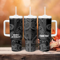 Maori Language Week Personalised Tumbler With Handle Kia Mau Ki To Ukaipo Grey Color LT14 - Polynesian Pride