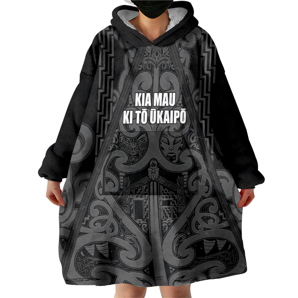 Maori Language Week Personalised Wearable Blanket Hoodie Kia Mau Ki To Ukaipo Grey Color LT14 - Polynesian Pride