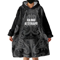 Maori Language Week Personalised Wearable Blanket Hoodie Kia Mau Ki To Ukaipo Grey Color LT14 - Polynesian Pride