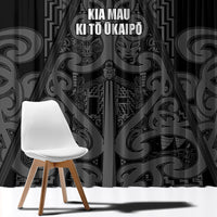 Maori Language Week Window Curtain Kia Mau Ki To Ukaipo Grey Color LT14 - Polynesian Pride