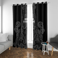Maori Language Week Window Curtain Kia Mau Ki To Ukaipo Grey Color LT14 With Grommets Grey - Polynesian Pride