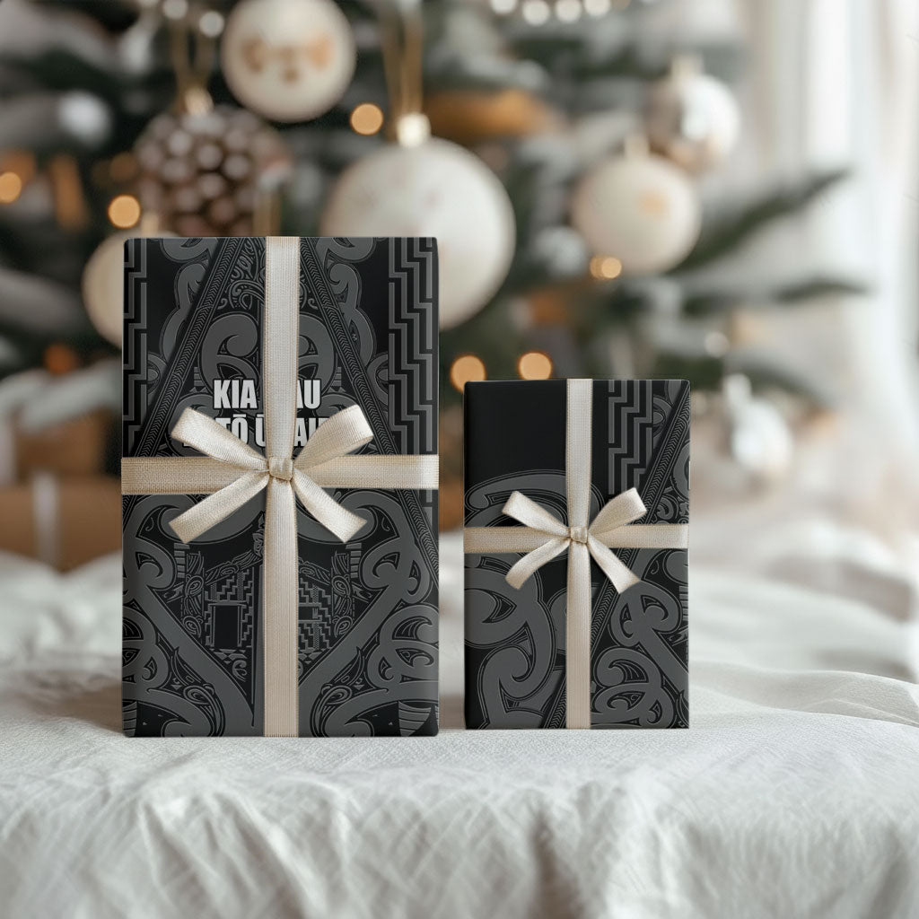 Maori Language Week Wrapping Paper Kia Mau Ki To Ukaipo Grey Color LT14 - Polynesian Pride