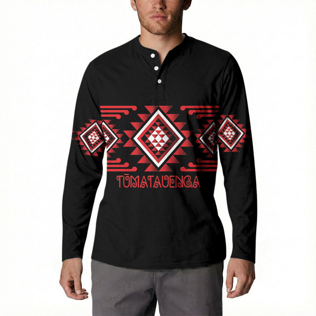 Aotearoa Atua Tumatauenga Personalised Button Sweatshirt Maori God Of War Taniko Motifs LT14 - Polynesian Pride