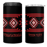 Aotearoa Atua Tumatauenga Personalised 4 in 1 Can Cooler Tumbler Maori God Of War Taniko Motifs LT14 One Size: 16 oz Red - Polynesian Pride