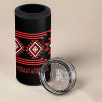 Aotearoa Atua Tumatauenga Personalised 4 in 1 Can Cooler Tumbler Maori God Of War Taniko Motifs LT14 - Polynesian Pride