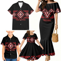 Aotearoa Atua Tumatauenga Personalised Family Matching Mermaid Dress and Hawaiian Shirt Maori God Of War Taniko Motifs LT14 - Polynesian Pride