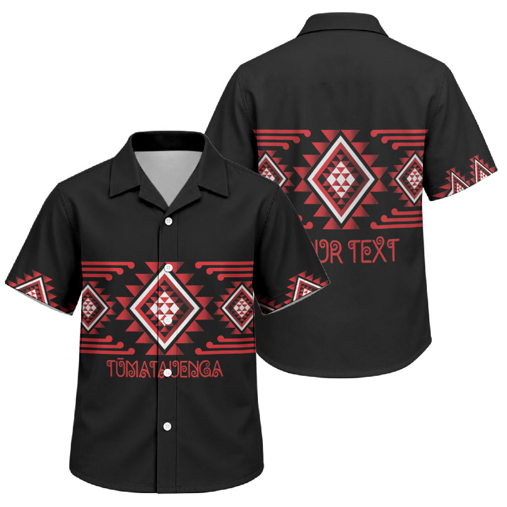 Aotearoa Atua Tumatauenga Personalised Family Matching Tank Maxi Dress and Hawaiian Shirt Maori God Of War Taniko Motifs LT14 Son's Shirt Red - Polynesian Pride