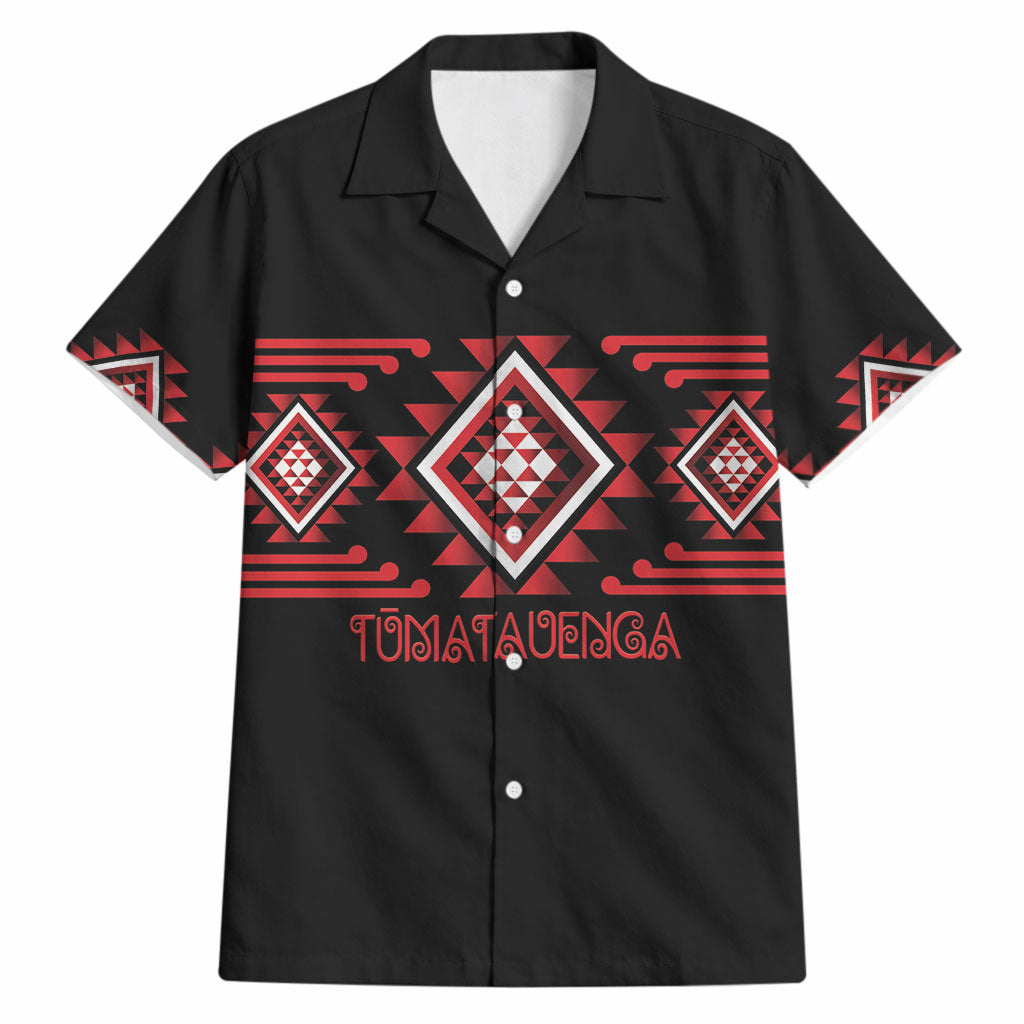 Aotearoa Atua Tumatauenga Personalised Hawaiian Shirt Maori God Of War Taniko Motifs LT14 Red - Polynesian Pride