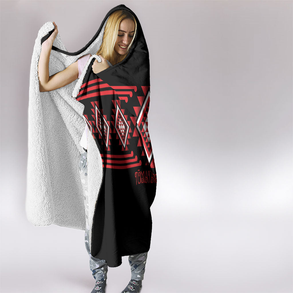 Aotearoa Atua Tumatauenga Hooded Blanket Maori God Of War Taniko Motifs LT14 - Polynesian Pride
