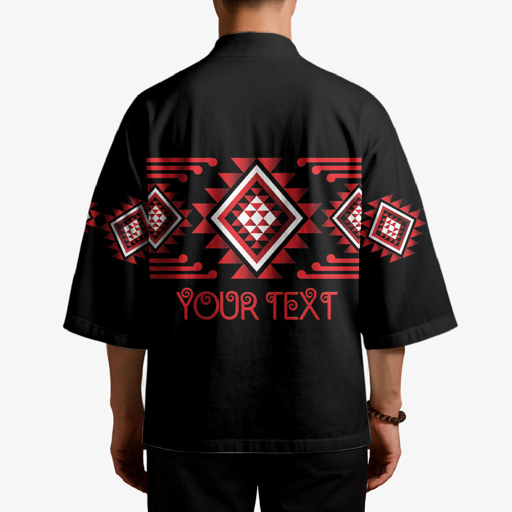 Aotearoa Atua Tumatauenga Personalised Kimono Maori God Of War Taniko Motifs LT14 - Polynesian Pride