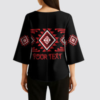 Aotearoa Atua Tumatauenga Personalised Kimono Sleeve Blouse Maori God Of War Taniko Motifs LT14 - Polynesian Pride