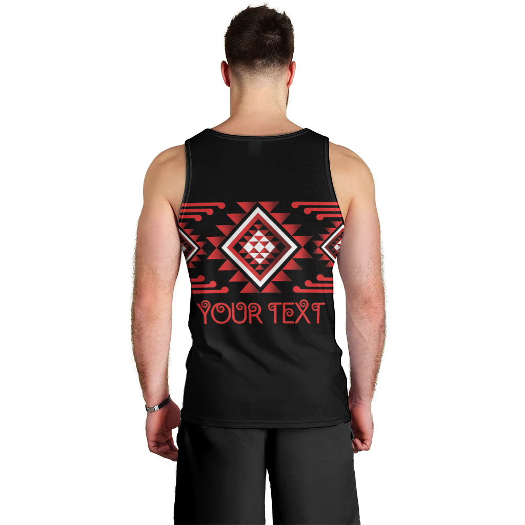 Aotearoa Atua Tumatauenga Personalised Men Tank Top Maori God Of War Taniko Motifs LT14 - Polynesian Pride