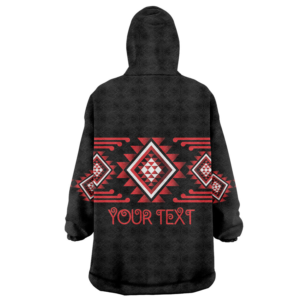 Aotearoa Atua Tumatauenga Personalised Wearable Blanket Hoodie Maori God Of War Taniko Motifs LT14 - Polynesian Pride