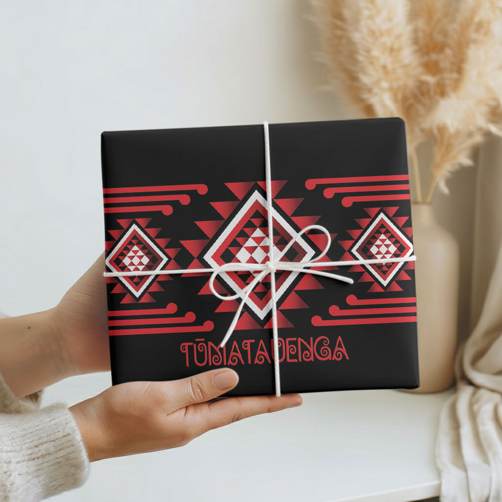Aotearoa Atua Tumatauenga Wrapping Paper Maori God Of War Taniko Motifs LT14 - Polynesian Pride