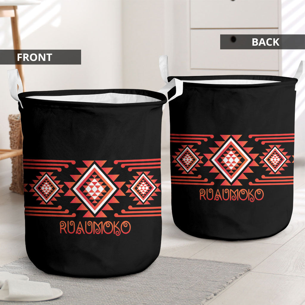 Aotearoa Atua Ruaumoko Laundry Basket Maori Powerful God Taniko Motifs LT14 - Polynesian Pride
