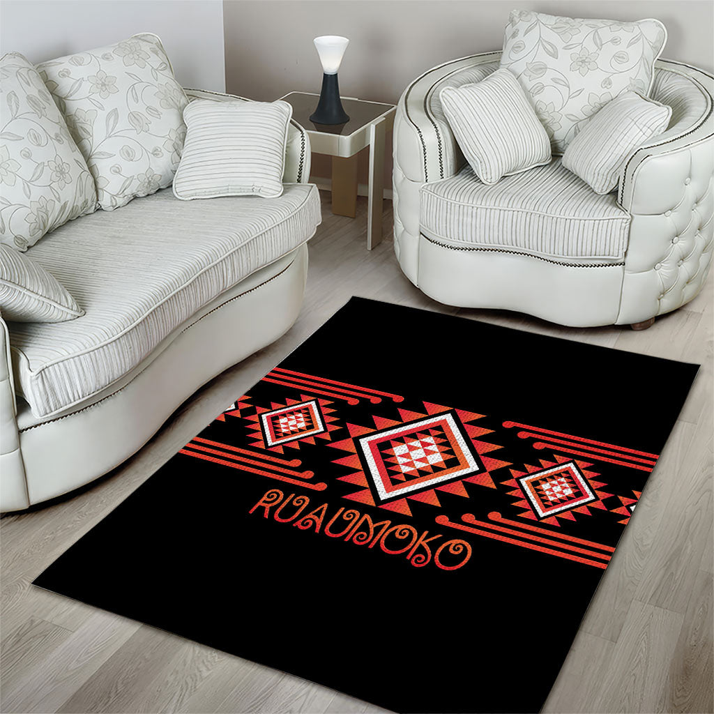 Aotearoa Atua Ruaumoko Area Rug Maori Powerful God Taniko Motifs LT14 - Polynesian Pride