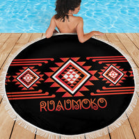 Aotearoa Atua Ruaumoko Beach Blanket Maori Powerful God Taniko Motifs LT14 - Polynesian Pride