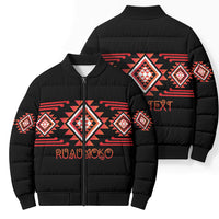 Aotearoa Atua Ruaumoko Personalised Bomber Puffer Jacket Maori Powerful God Taniko Motifs LT14 - Polynesian Pride