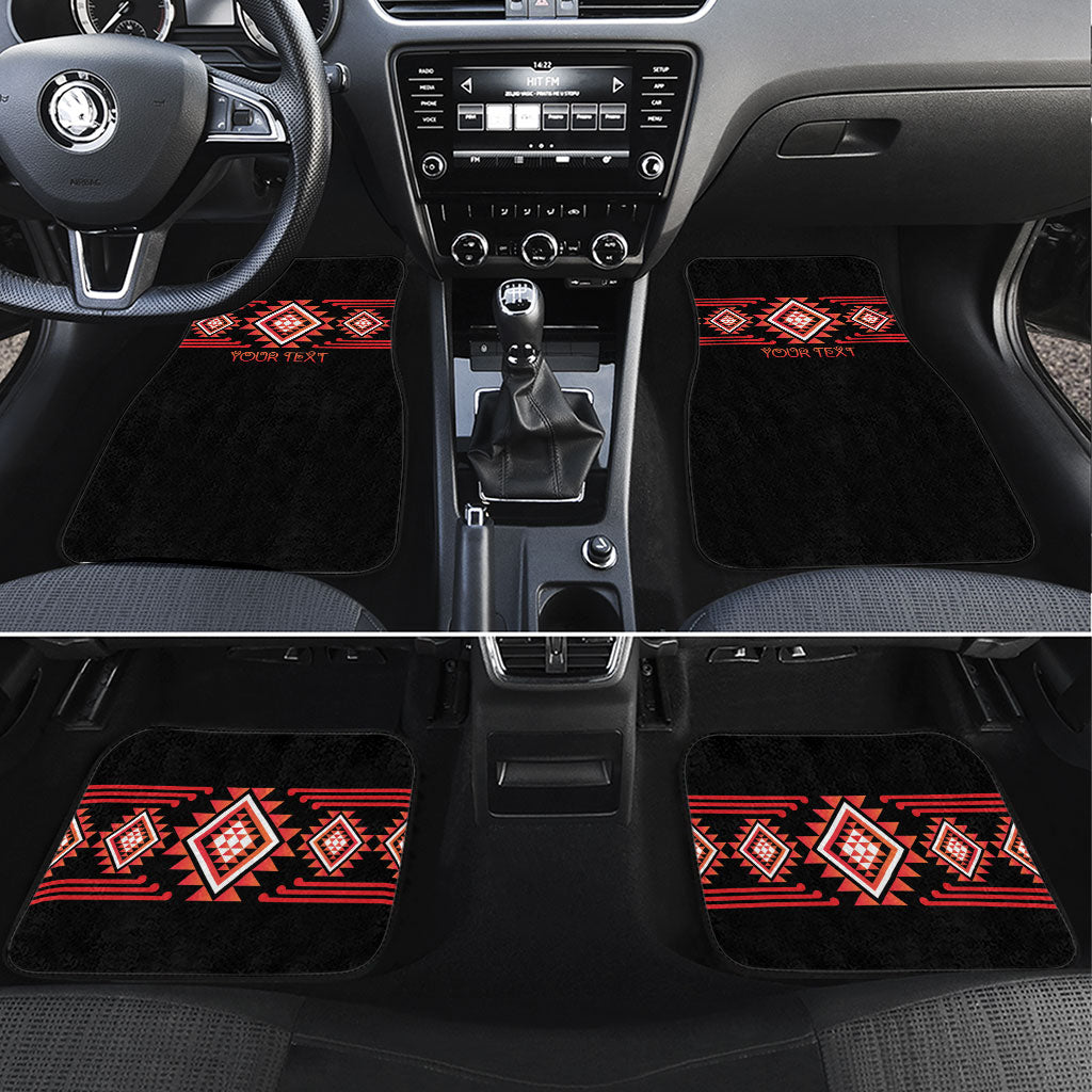 Aotearoa Atua Ruaumoko Personalised Car Mats Maori Powerful God Taniko Motifs LT14 Set 4pcs Orange - Polynesian Pride