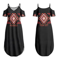 Aotearoa Atua Ruaumoko Personalised Couples Matching Summer Maxi Dress and Hawaiian Shirt Maori Powerful God Taniko Motifs LT14 - Polynesian Pride