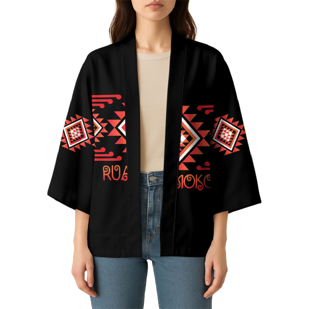 Aotearoa Atua Ruaumoko Personalised Kimono Maori Powerful God Taniko Motifs LT14 - Polynesian Pride