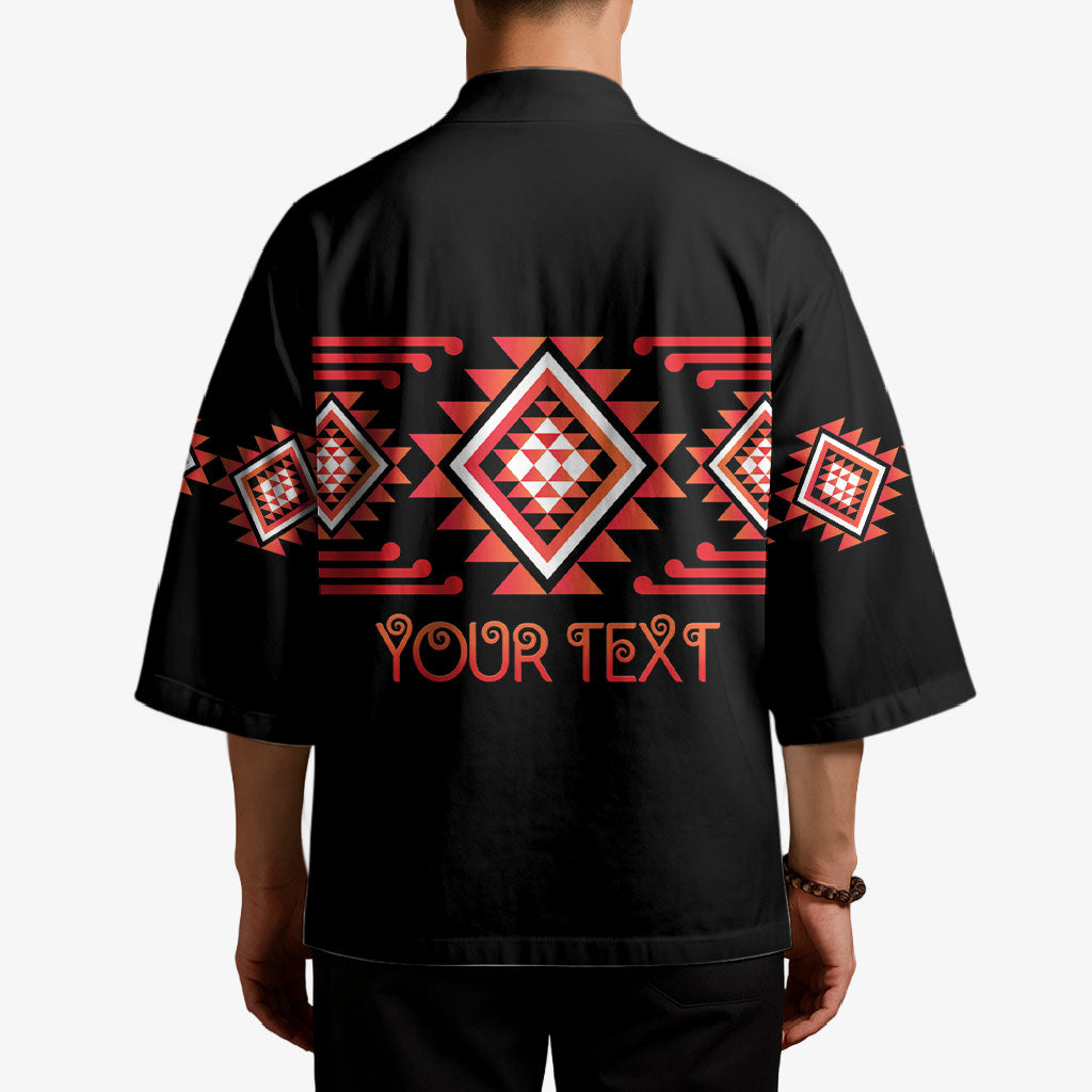 Aotearoa Atua Ruaumoko Personalised Kimono Maori Powerful God Taniko Motifs LT14 - Polynesian Pride