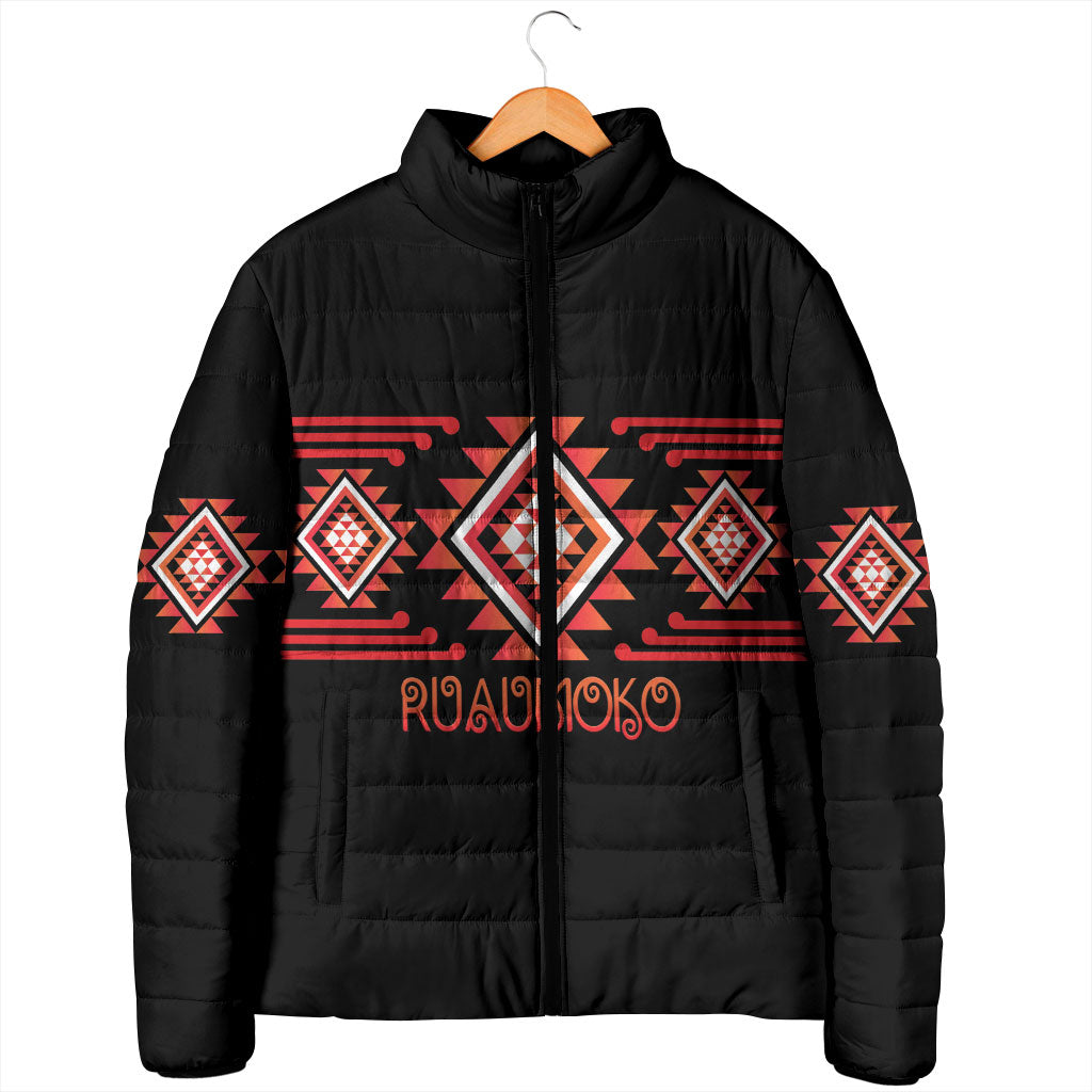 Aotearoa Atua Ruaumoko Personalised Padded Jacket Maori Powerful God Taniko Motifs LT14 - Polynesian Pride