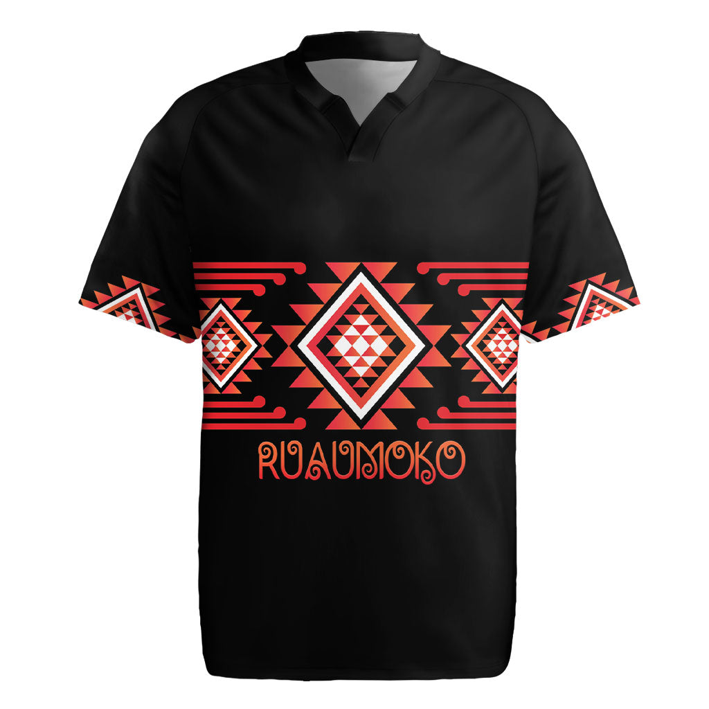 Aotearoa Atua Ruaumoko Personalised Rugby Jersey Maori Powerful God Taniko Motifs LT14 Orange - Polynesian Pride