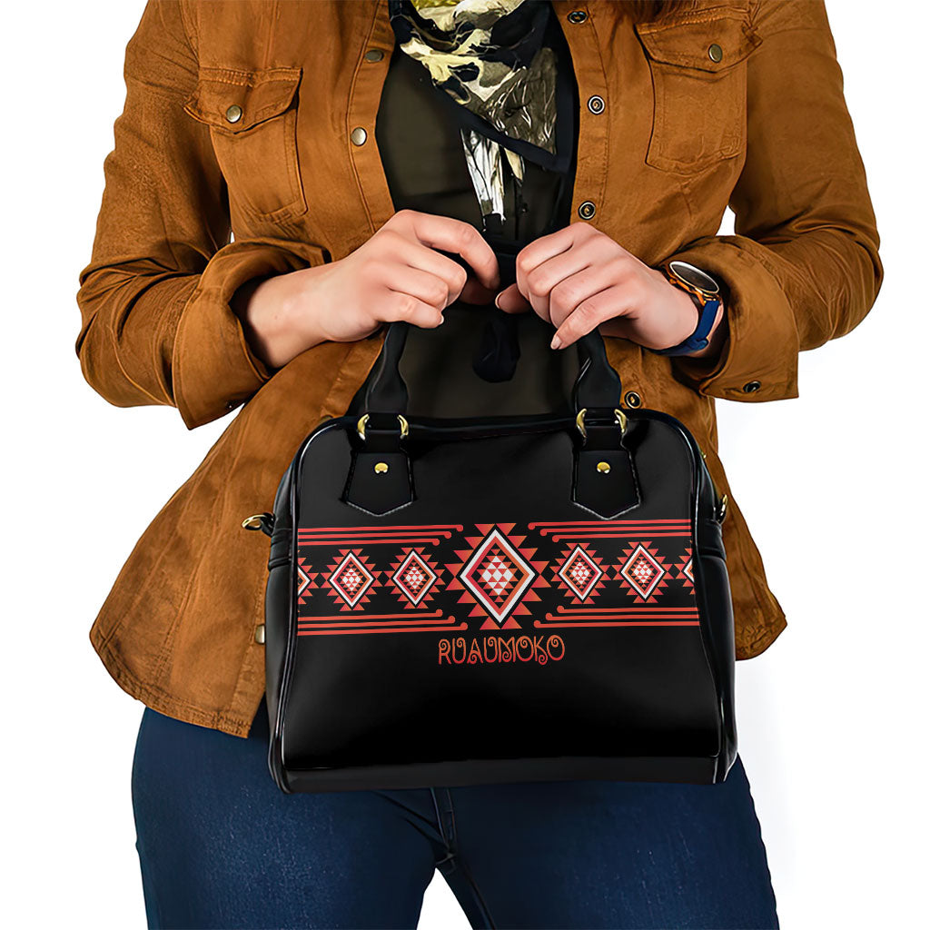 Aotearoa Atua Ruaumoko Shoulder Handbag Maori Powerful God Taniko Motifs LT14 - Polynesian Pride