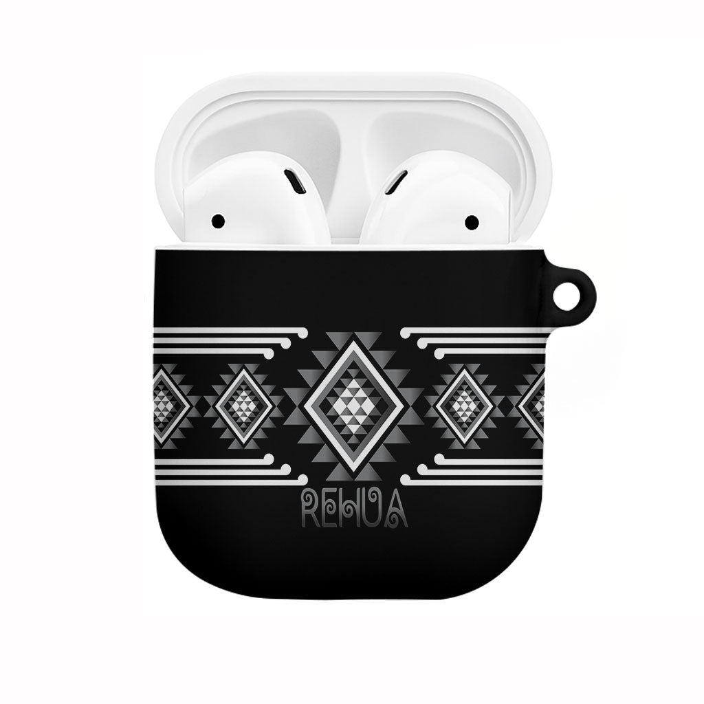 Aotearoa Atua Rehua AirPods Case Maori God Of Healing Taniko Motifs LT14 Grey - Polynesian Pride