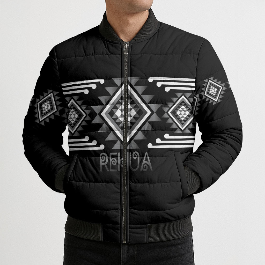 Aotearoa Atua Rehua Personalised Bomber Puffer Jacket Maori God Of Healing Taniko Motifs LT14 - Polynesian Pride