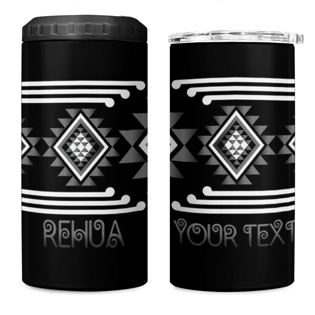 Aotearoa Atua Rehua Personalised 4 in 1 Can Cooler Tumbler Maori God Of Healing Taniko Motifs LT14 One Size: 16 oz Grey - Polynesian Pride